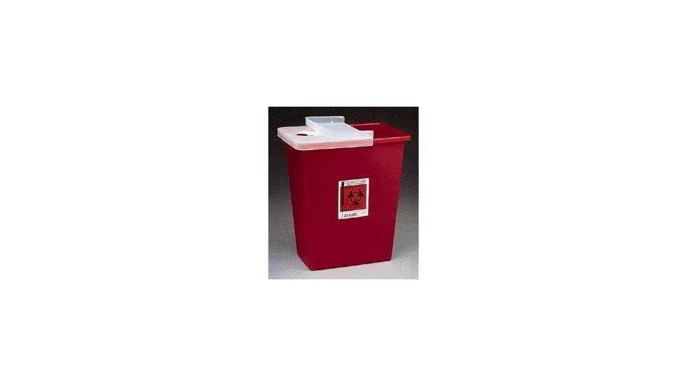 Kendall Healthcare Sharps Disposal Containers, Large Volume, Tyco Healthcare/Kendall 8980 Containers With Hinged Lid With Clear Lid