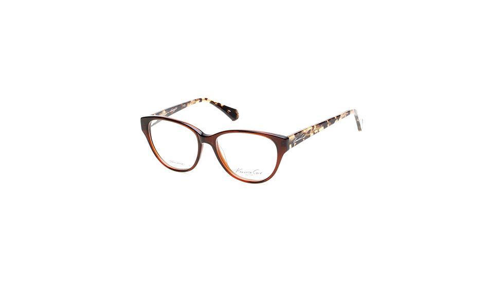 Kenneth Cole KC0231 Eyeglass Frames - Shiny Dark Brown Frame Color