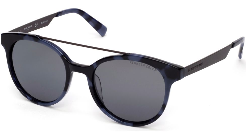 Kenneth Cole KC7226 Sunglasses - Coloured Havana Frame Color, Smoke Polarized Lens Color