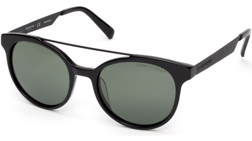 Kenneth Cole KC7226 Sunglasses - Shiny Black Frame Color, Green Polarized Lens Color