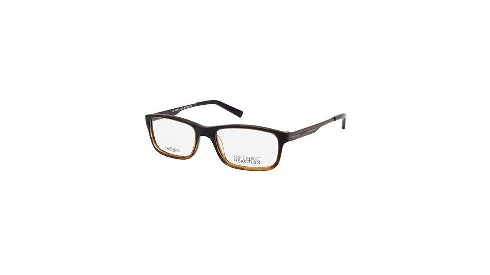 Kenneth Cole Reaction KC0733 Eyeglass Frames - Shiny Dark Brown Frame Color