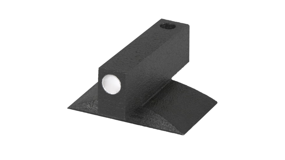 Kensight 1911 Serrated Patridge Blade Beveled Flat Base Arctic White Dot Front Sight, 0.200in Tall, Black, 270-420