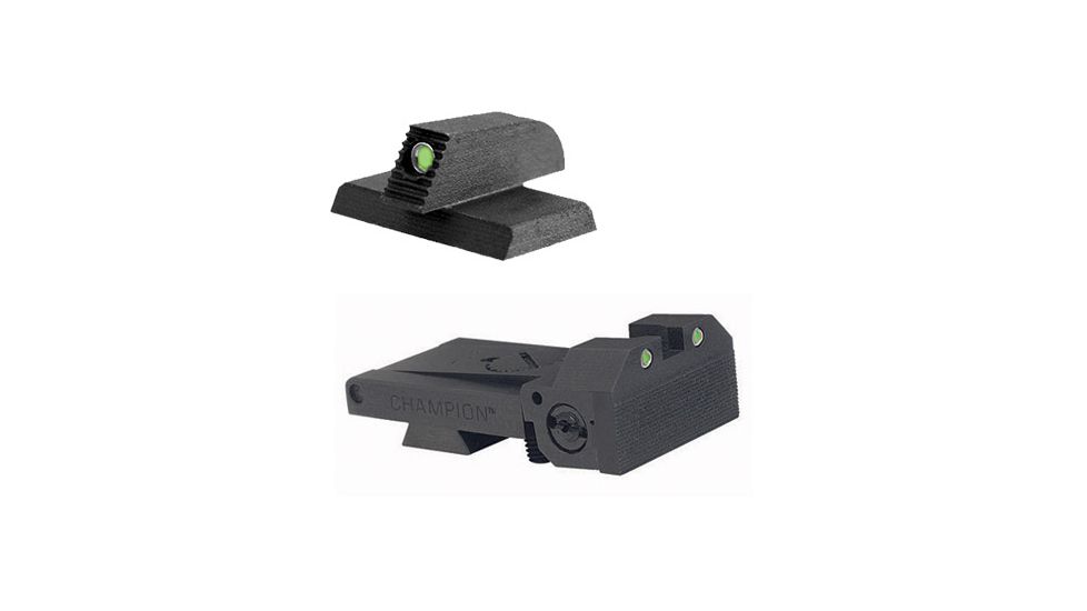 Kensight Bomar BMCS Adjustable Target Beveled Flat Base Tritium Pistol Night Sight Set, 1911, Rear/Front, Arctic White Outlines, Black, 960095