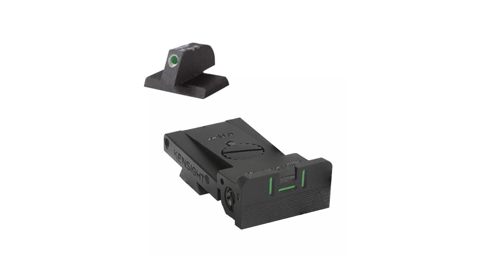 Kensight Bomar BMCS in3 Tritium Barin 1911 Night Sight w/ 0.200in Tritium Flat Base Front Sight, Black, 960-038