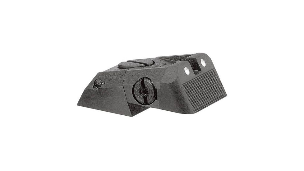 Kensight DAS 1911 Defense Adjustable Rear Sight White Dot with Serrated Blade, Black, 860-678