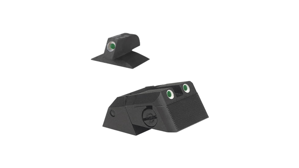 Kensight DAS Serrated Blade Adjustable Rear 1911 Night Sight, Serrated Blade, Tritium w/White Outlines, Black, 970-636