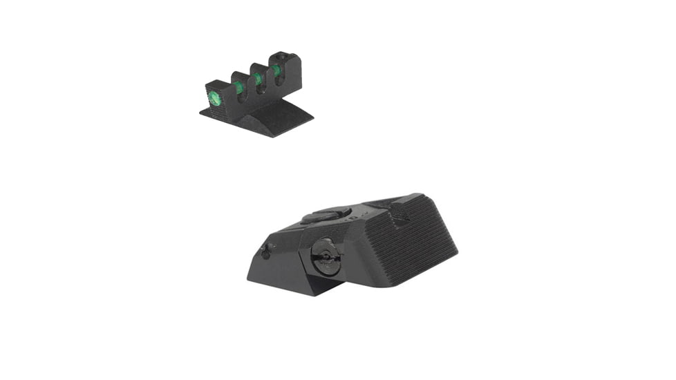Kensight DAS Serrated Blade Fiber Optic Adjustable Rear 1911 Sight, Black, 940-618