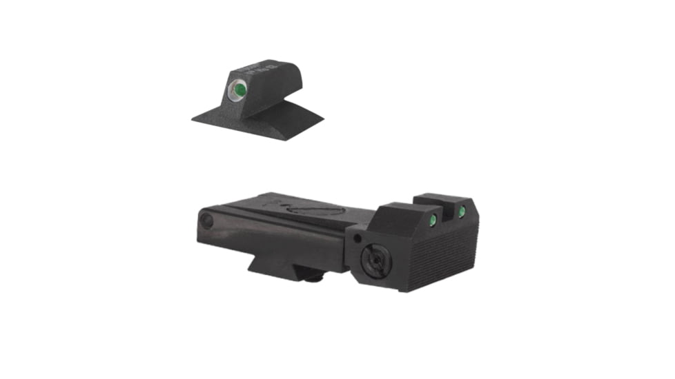 Kensight Kimber Adjustable Tritium Rear Sight, 0.077in TRIJICON Tritium Inserts, Fits KIMBER 1911s with Factory-Installed Adjustable Rear Sights and the Dovetail Front Sight, 0.200in Tall, Black, 970263