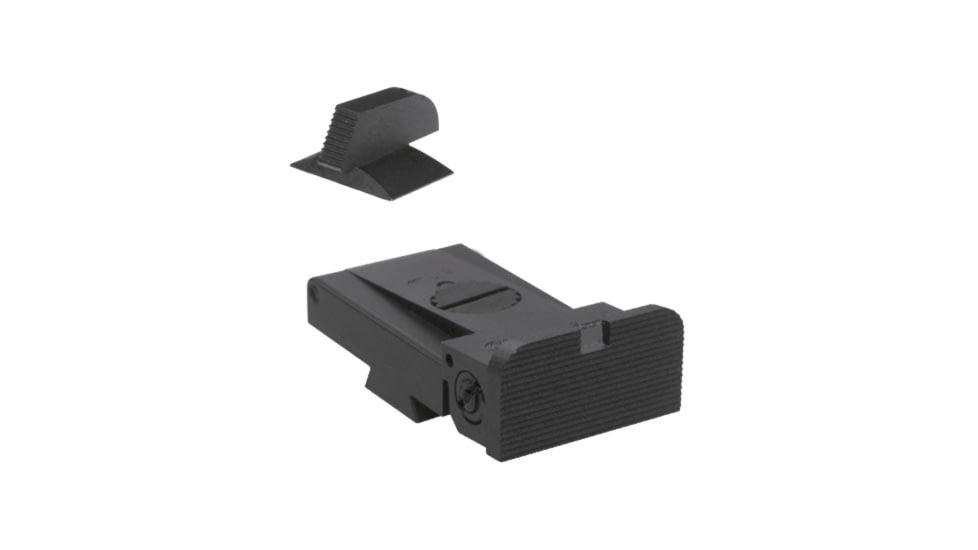 Kensight LPA TRT Rounded Serrated Blade, Adjustable Target 1911 Rear Sight, w/ 0.200in Tall, Serrated 1911 Front Sight, Contoured Profile, Black, 970053