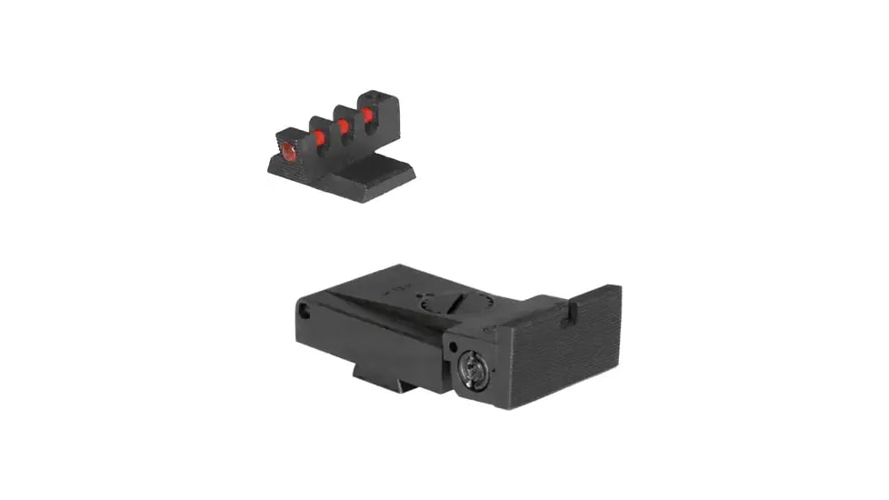 Kensight LPA TRT Square Serrated Blade Adjustable Target 1911 Rear Sight, Fiber Optic Flat Base Front Sight, Black, 930-052
