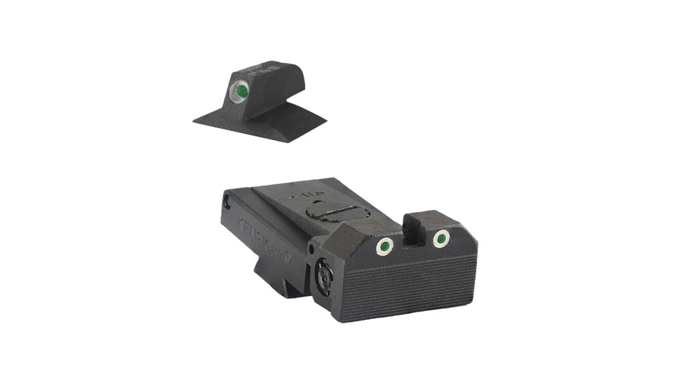 Kensight LPA TRT Contoured Profile Serrated Beveled Blade Tritium Adjustable Rear Night Sight, Black, 970-255