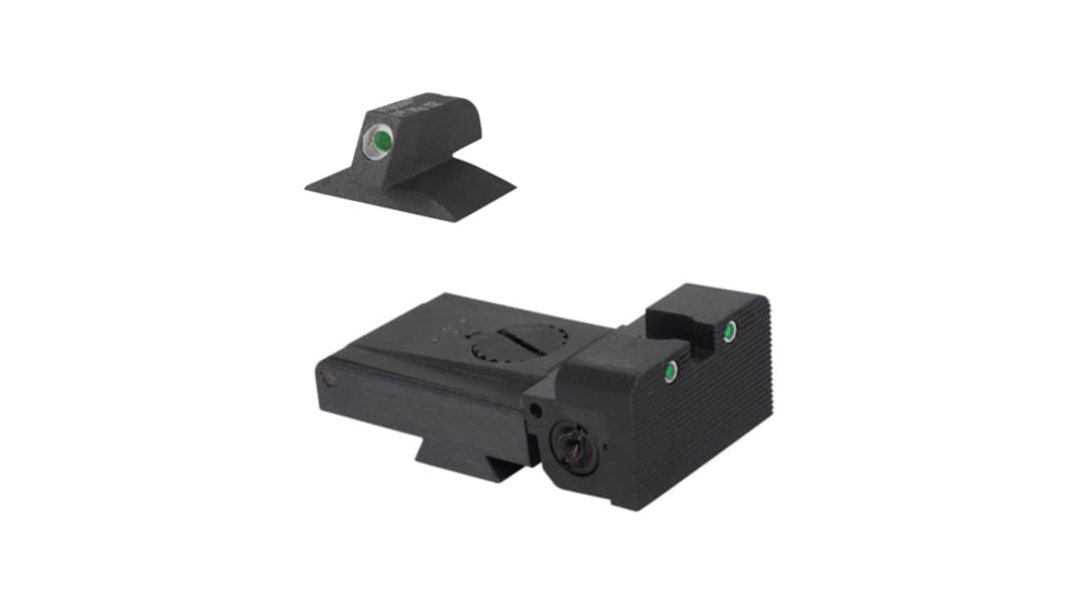 Kensight LPA TRT Rounded Blade Contoured Tritium Adjustable Rear Night Sight, Black, 970-253