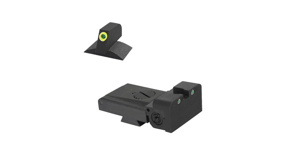 Kensight LPA TRT Serrated Rounded Blade Tritium Adjustable Rear Night Sight, Green, 990-253