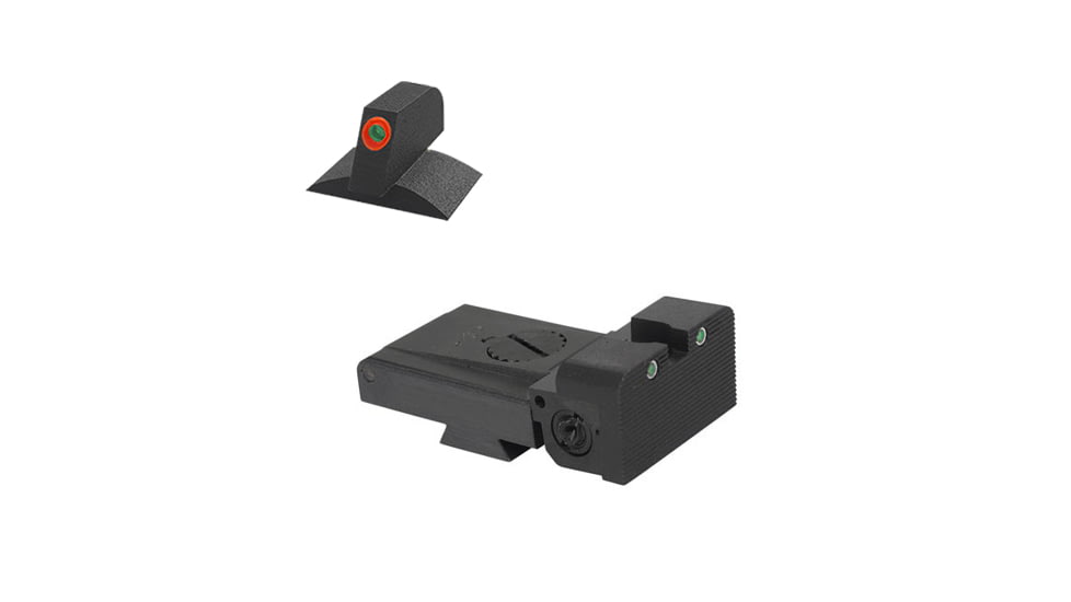 Kensight LPA TRT Serrated Rounded Blade Tritium Adjustable Rear Night Sight, Orange, 980-253