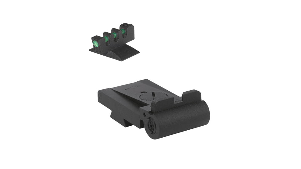 Kensight Rollo 1911 Low-Profile Fiber Optic Contoured Adjustable Combat Sight Set, Black, 940-008