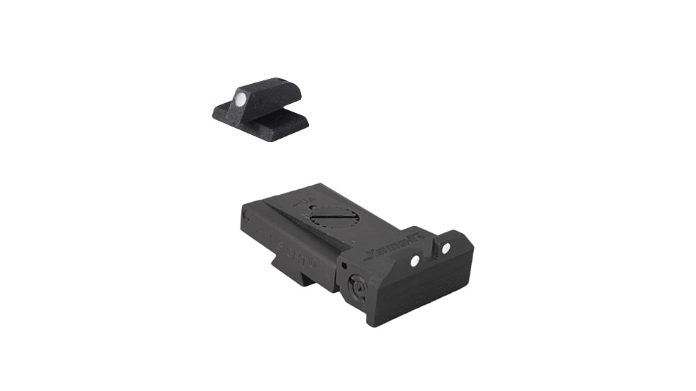 Kensight Ruger SR1911 Adjustable Flat Base Arctic White Dot Sight Set, Black, 962-066