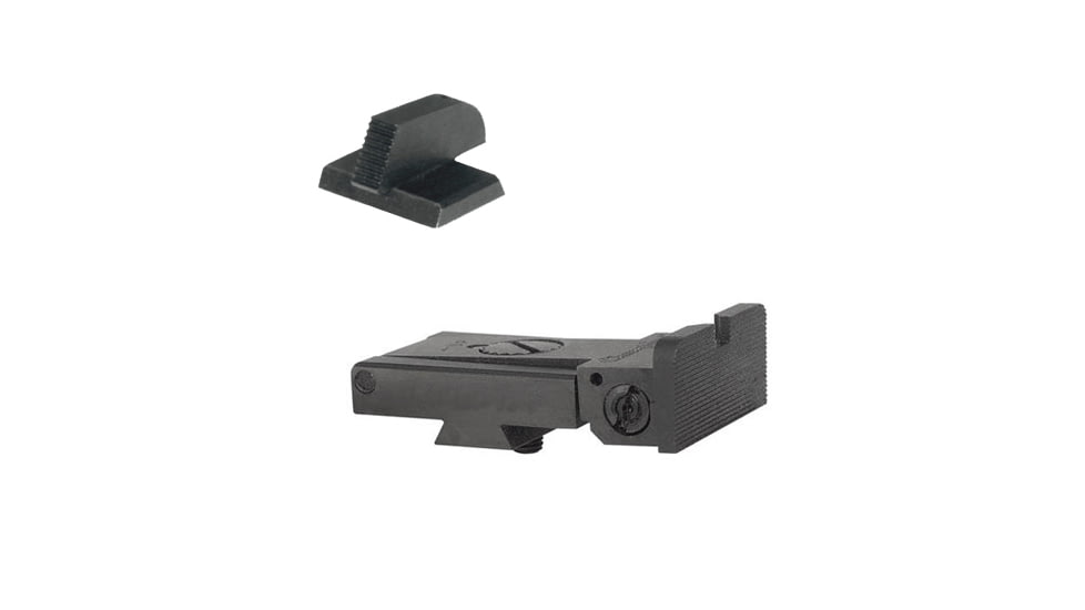 Kensight Ruger SR1911 Adjustable Flat Base Sight Set w/Rounded Blade, Black, 962-063