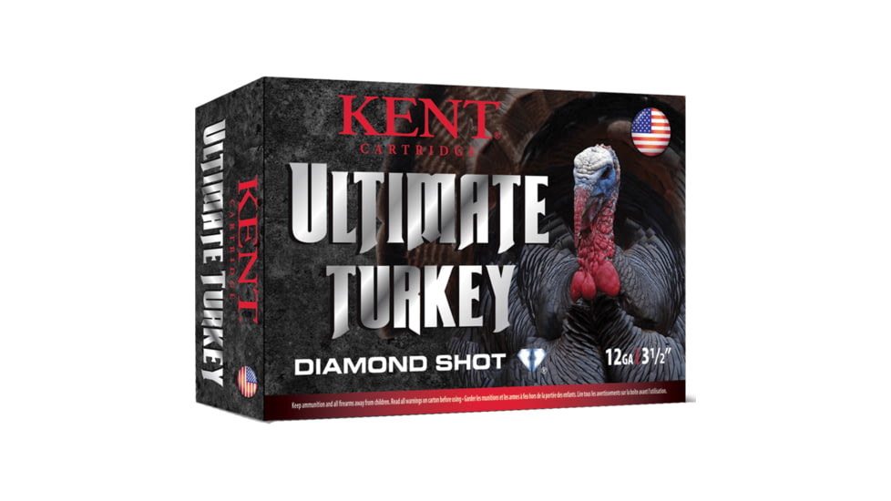 Kent Cartridge Ultimate Turkey Diamond Shot 12 Gauge 2 1/4oz 3.5in 5 Shot Shotgun Ammo, 10 Rounds, C1235TK63-5