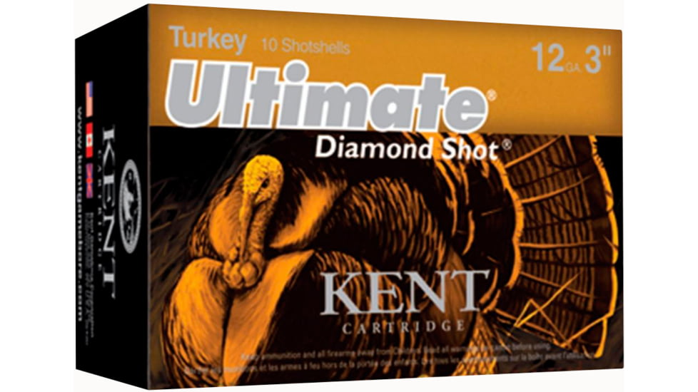 Kent Cartridge Ultimate Turkey Diamond Shot 12 Gauge 1 3/4oz 3in 5 Shot Shotgun Ammo, 10 Rounds, C123TK50-5