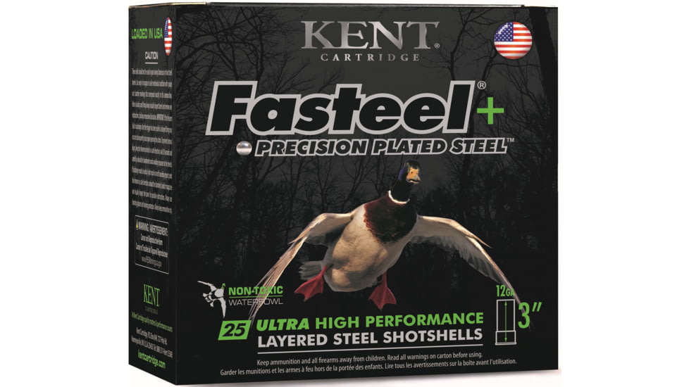 Kent Cartridge Fasteel+ 12 Gauge 1 1/2 oz 3.5in BBx2 Shotgun Ammo, 25 Rounds, K1235FSP42-BBX2