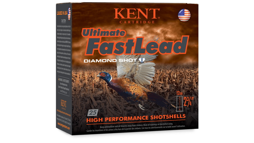 Kent Cartridge Ultimate Fast Lead 12 Gauge 1 1/4 Oz 2.7in 4 Shot Shotgun Ammo, 25 Rounds, K122UFL36-4