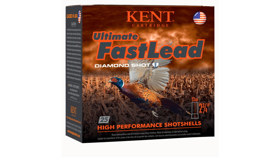 Kent Cartridge Ultimate Fast Lead 12 Gauge 1 1/2 Oz 2.75in 5 Shot Shotgun Ammo, 25 Rounds, K122UFL42-5