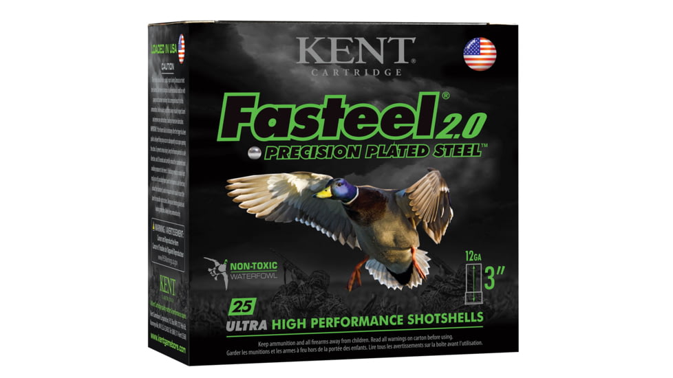 Kent Cartridge Fasteel 2.0 12 Gauge 1-1/8 Oz 3in 6 Shot Shotgun Ammo, 25 Rounds, K123FS32-6