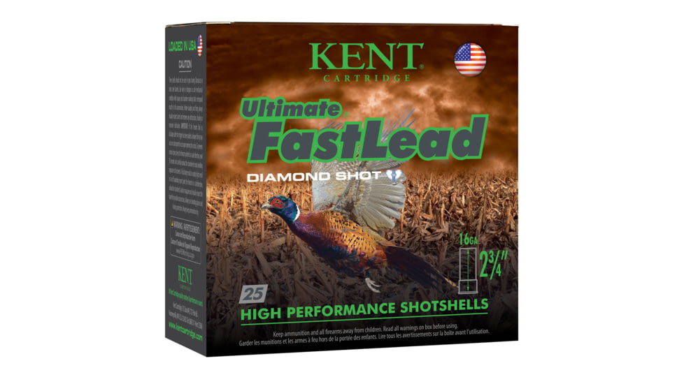 Kent Cartridge K162UFL285 Ultimate Fast Lead 16 Gauge 2.75 1 Oz 5 Shot 25 Bx/