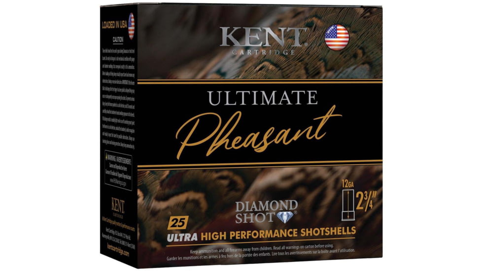 Kent Cartridge Ultimate Pheasant 12 Gauge 1 3/8oz 2 3/4in Shotgun Ammo, 4x6 Shot, 25 Rounds, K12UPH40-4X6