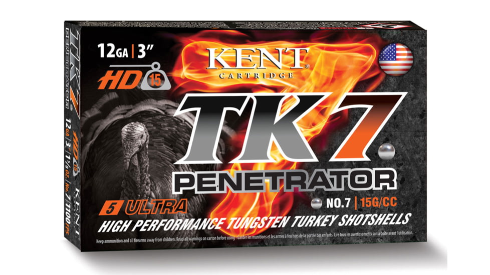 Kent Cartridge T123TK467 TK7 Penetrator 12 Gauge 3.00 1 5/8 Oz 7 Shot 5 Bx/ 20