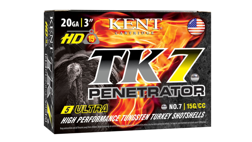 Kent Cartridge T203TK407 TK7 Penetrator 20 Gauge 3.00 1 3/8 Oz 7 Shot 5 Bx/ 20