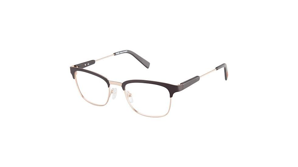Kenzo 4201 Progressive Prescription Eyeglasses - Frame BLACK/GOLD, Size 53/20mm KZ420102