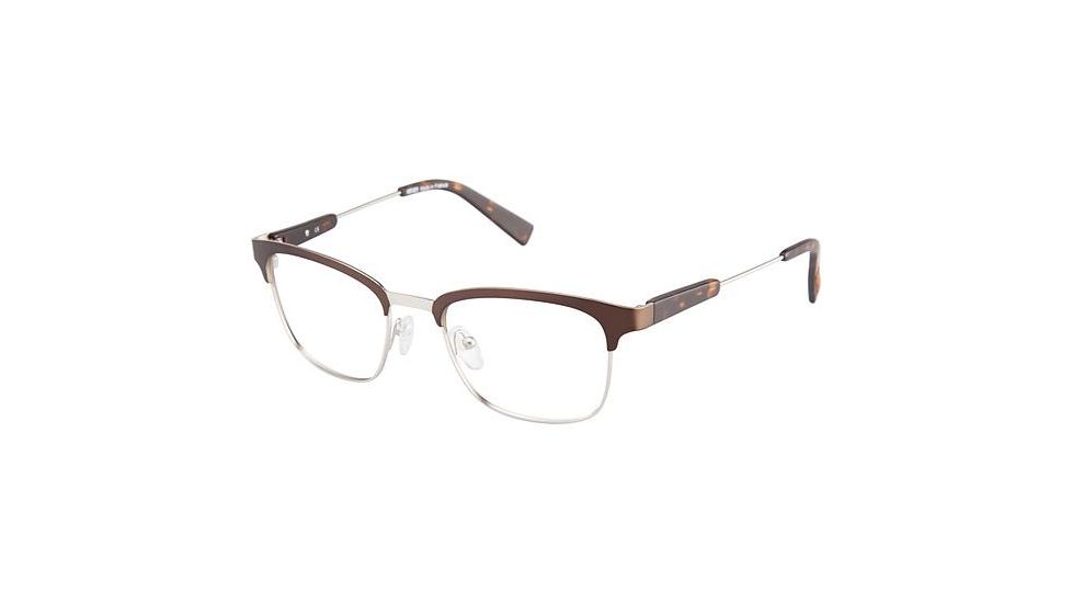 Kenzo 4201 Progressive Prescription Eyeglasses - Frame CHOCOLATE/SILVR, Size 53/20mm KZ420103