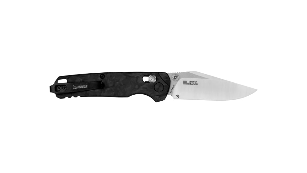 Kershaw Bel Air Folding Knife, 3.05in, CPM Magnacut Steel, Clip Point, Black, Carbon Fiber Black Handle, 6106CF