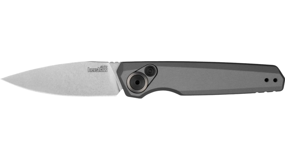 Kershaw Launch 18 Automatic Folding Knife, 2.79in, CPM 154, Spear Point Single Edge, Stonewashed Finish, Gray Handle, 7551