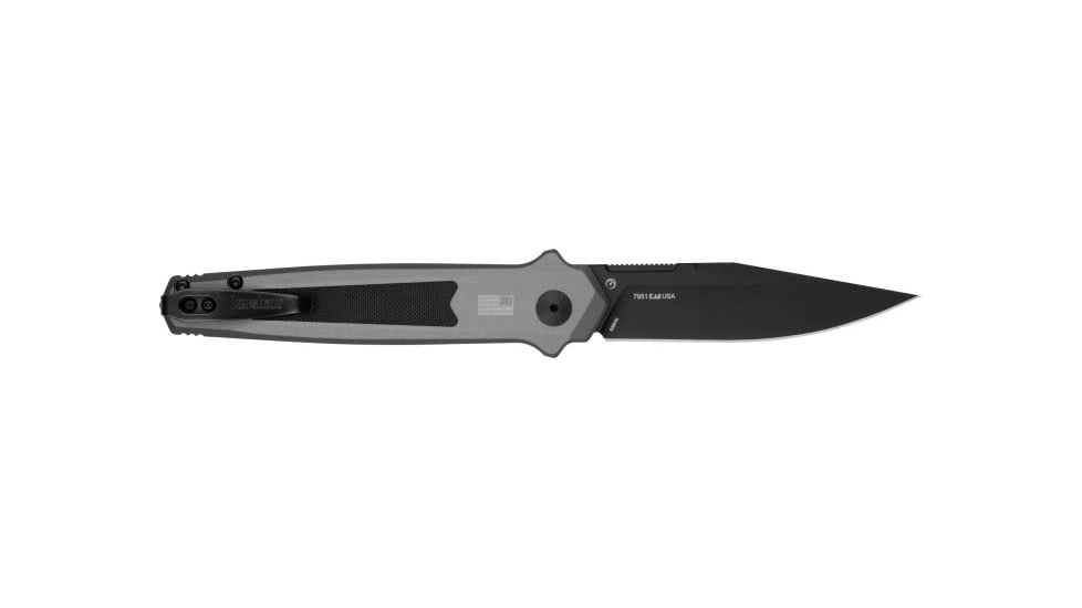 Kershaw Launch 17 Automatic Folding Knife, 3.50in, CPM MagnaCut, Clip Point Plain Black Cerakote Blade, Gray/Black G-10 Aluminum Handle, 7951