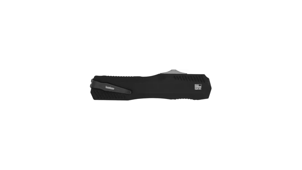 Kershaw Livewire OTF Dagger Automatic Folding Knife, 3.35in, CPM MagnaCut Stainless, Spear Point Blade, Plain, Stonewashed Finish, Black Handle, 9000CF