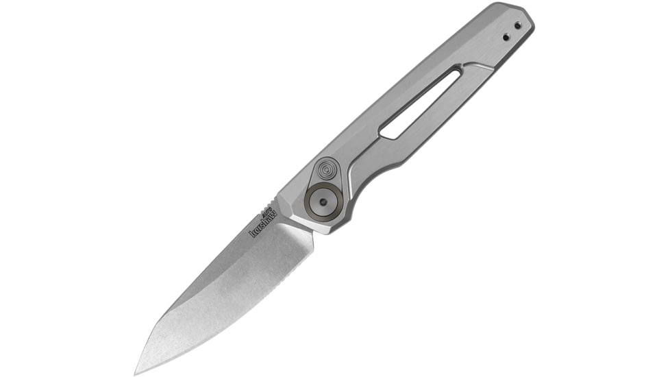 Kershaw Auto Launch 11 Button Lock Automatic Folding Knife, 2.75in, CPM 154 Stainless, Stonewash Finish, Drop Point Blade, Raw Aluminum Handle, KS7550RAW