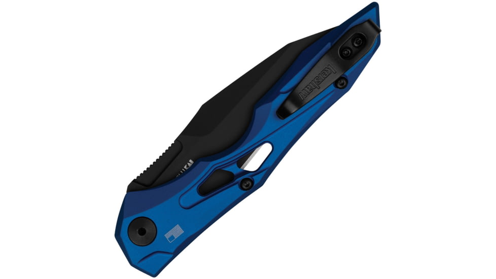 Kershaw Auto Launch 13 Button Lock Folding Knife, 3.5in, CPM 154, Plain Wharncliffe Blade, Blue 6061-T6 Aluminum Handle, 7650BLU