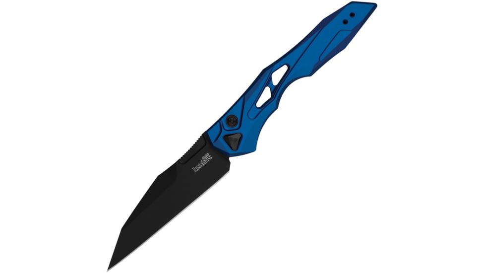 Kershaw Auto Launch 13 Button Lock Automatic Folding Knife, 3.5in, CPM 154, Plain Wharncliffe Blade, Blue Aluminum Handle, 7650BLU