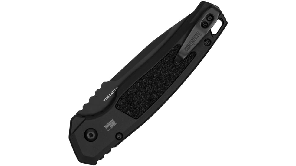 Kershaw Launch 16 Automatic Folding Knife, 3.45in, CPM M4, Tanto Blade, Partially Serrated, Black Aluminum Handle, 7105