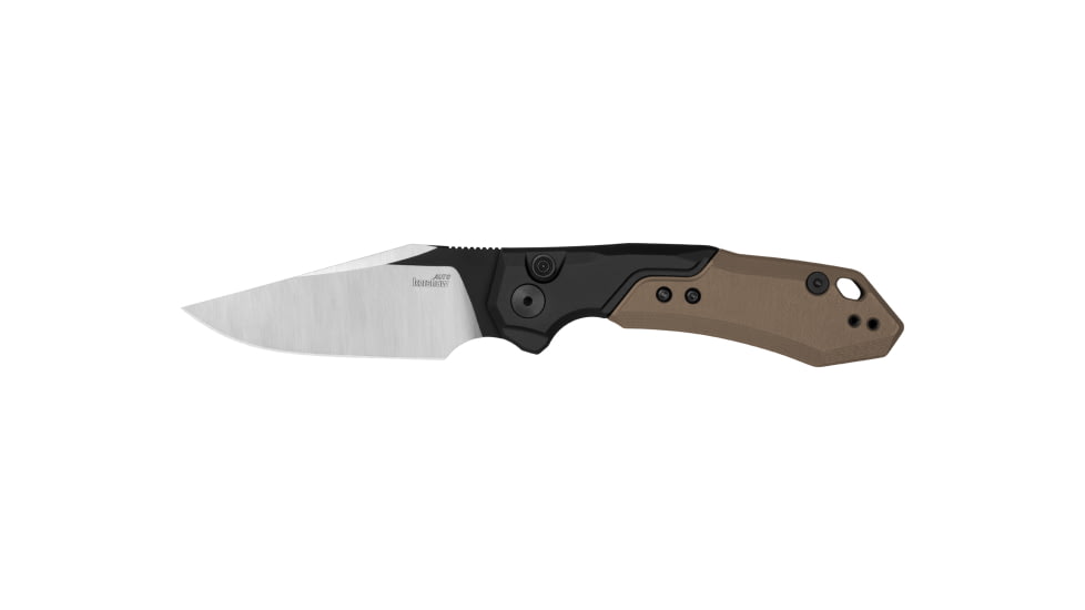 Kershaw Auto Launch 19 Automatic Folding Knife, 3.3in, CPM 154, Clip Point Blade, Black Cerakote, Earth Brown/Black Handle, 7851