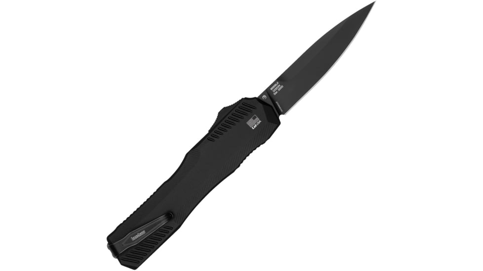 Kershaw Livewire OTF Automatic Folding Knife by Matt Diskin, 3.3in, CPM MagnaCut, Black Spear Point Blade, Black Aluminum Handle, 9000BLK