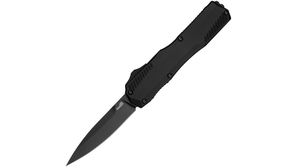 Kershaw Livewire OTF Automatic Folding Knife by Matt Diskin, 3.3in, CPM MagnaCut, Black Spear Point Blade, Black Aluminum Handle, 9000BLK
