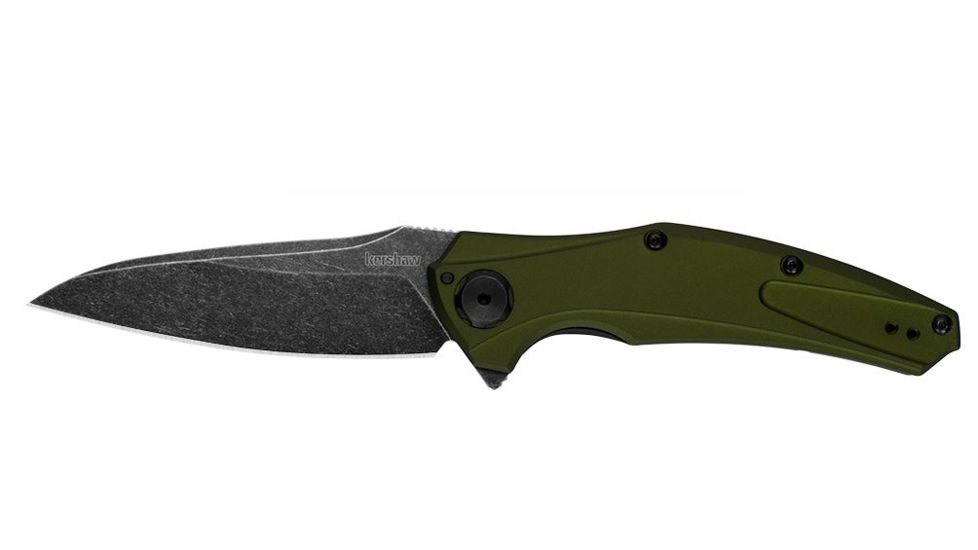 Kershaw Bareknuckle Fixed Blade Knife, 3.5 in, 6061-T6 aluminum, BlackWash Finish, 7777OLBW