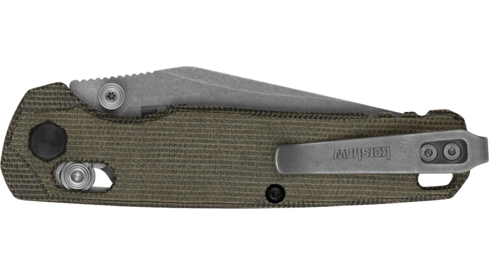 Kershaw Bel Air Folding Knife, 3.05in, CPM MagnaCut Stainless Steel, Clip Point, Micarta, Olive Handle, 6106