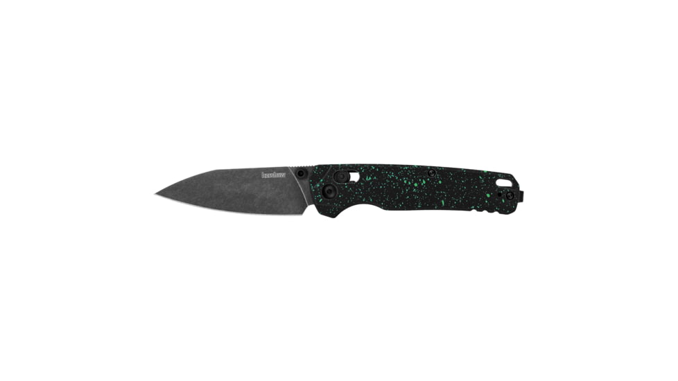 Kershaw Bel Air Folding Knife, 3.1in, CPM MagnaCut Stainless Steel, Reverse Tanto Blade, Aluminum, Custom Island Green Splatter Handle, 6105IG