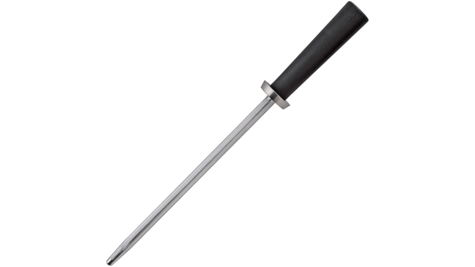 Kershaw Combination Honing Steel, 13.5in Overall, Black Tpe Handle, Built In Angle Guide, 9in SS Rod With Smooth And Micro-Ribbed Surfaces, Boxed With Hanging Tab, Black, 9890