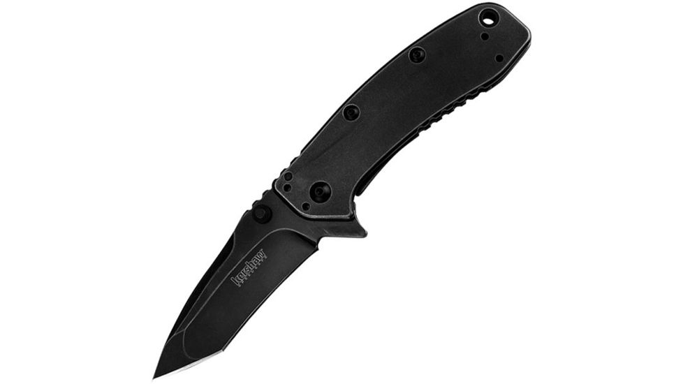Kershaw Cryo II, Blackwash Stainless Handle, Blackwash Tanto Plain K1556TBW
