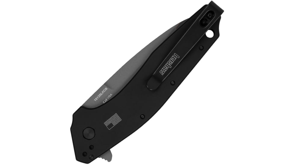 Kershaw Dividend Composite Folding Knife, 3 in, CPM-D2 Steel, Wharncliffe Blade, Anodized Aluminum Black Handle, 1812BLKCB